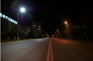 Город Астрахань освещение улицы светильниками Протон